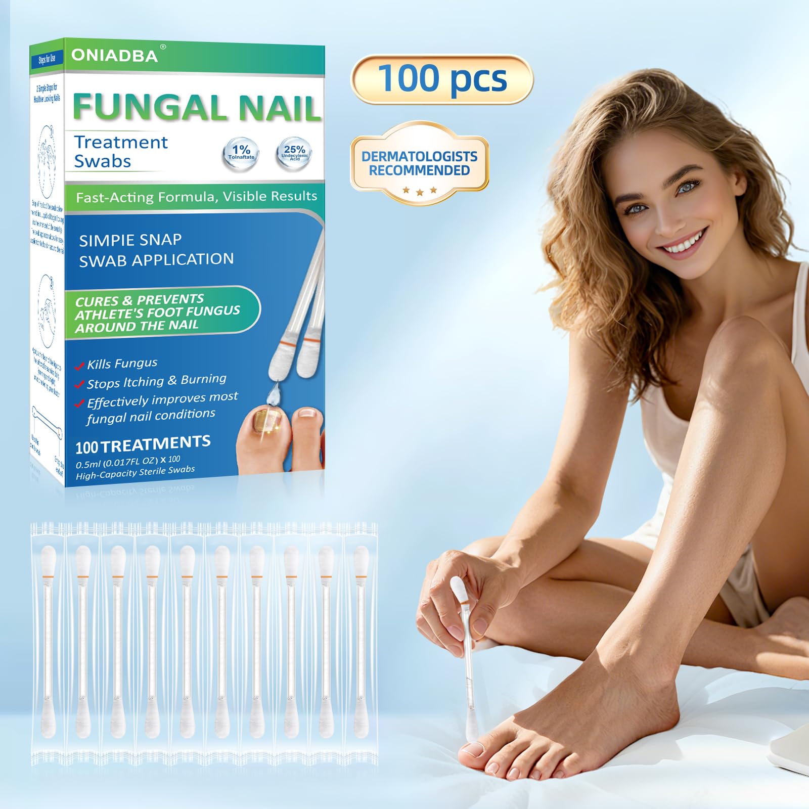ONIADBA 1 percent tolnaftate supports fungal treatment on nails.