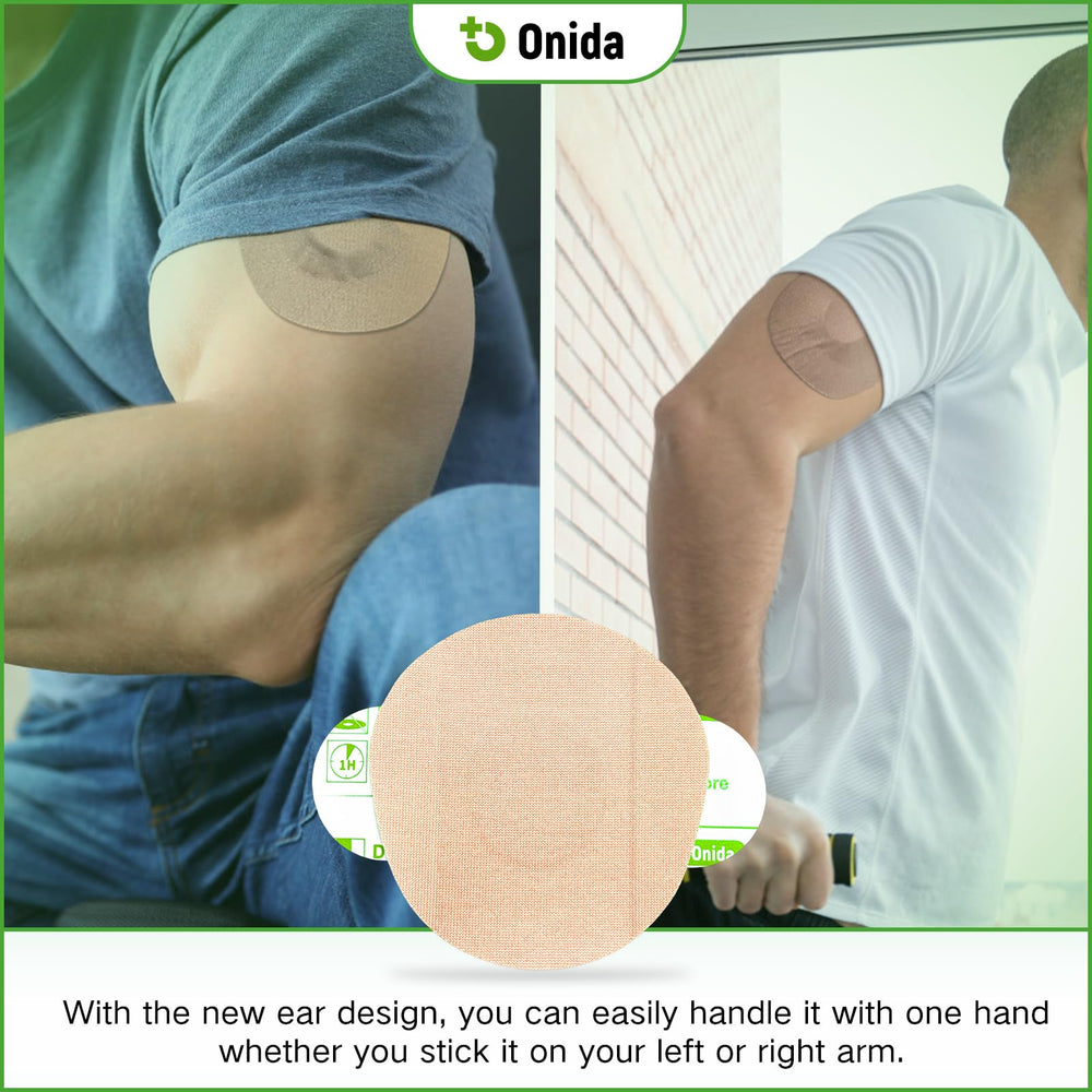 Onida Dexcom G7 patches come pre cut for easy, tidy application.