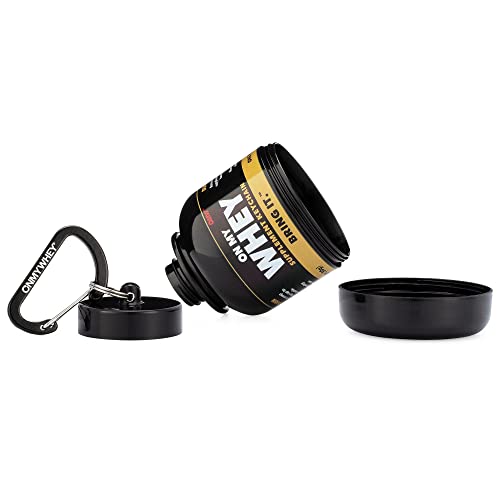 ONMYWHEY compact storage for various supplements in a single bottle.