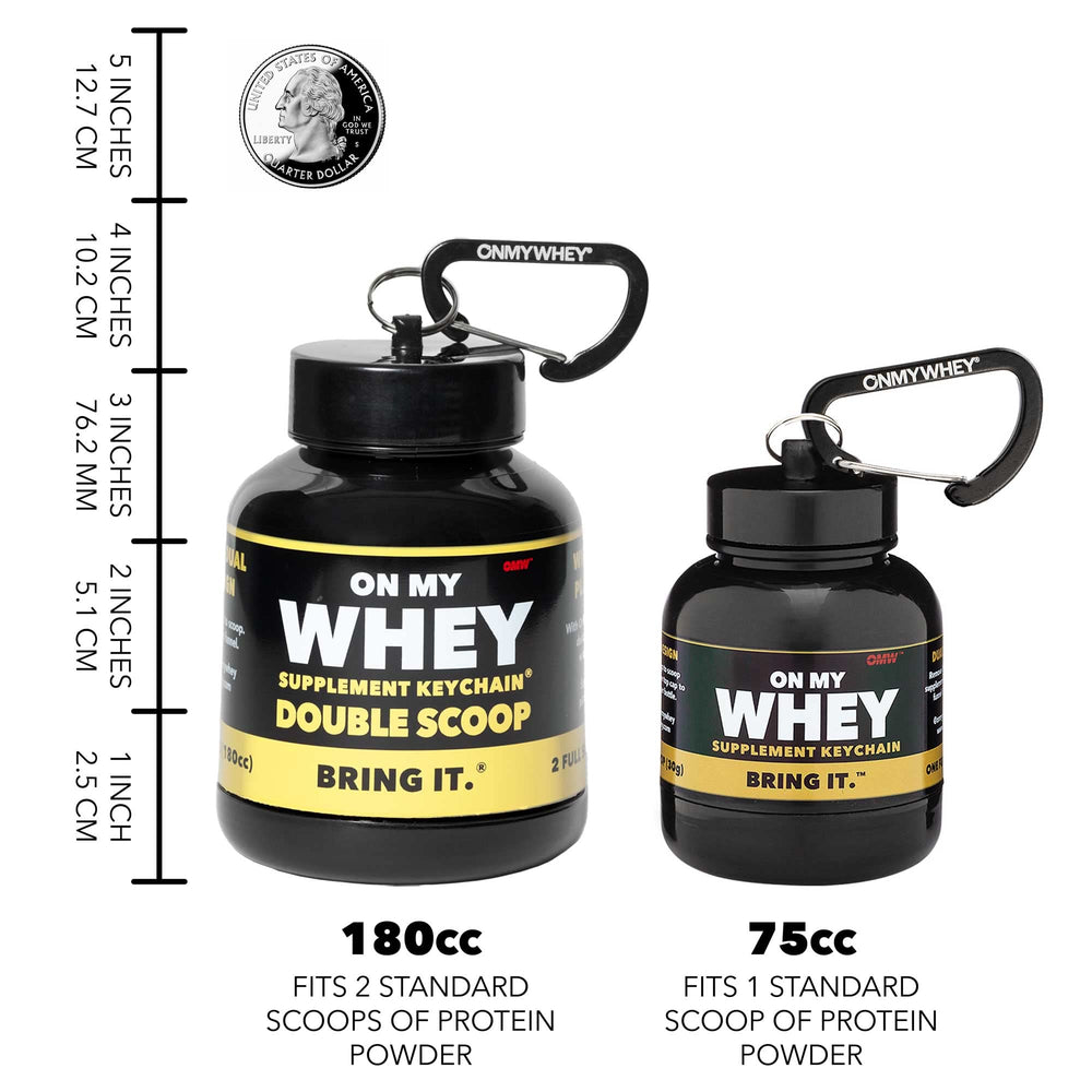 ONMYWHEY powder-dispenser supports versatile on-the-go supplementation.