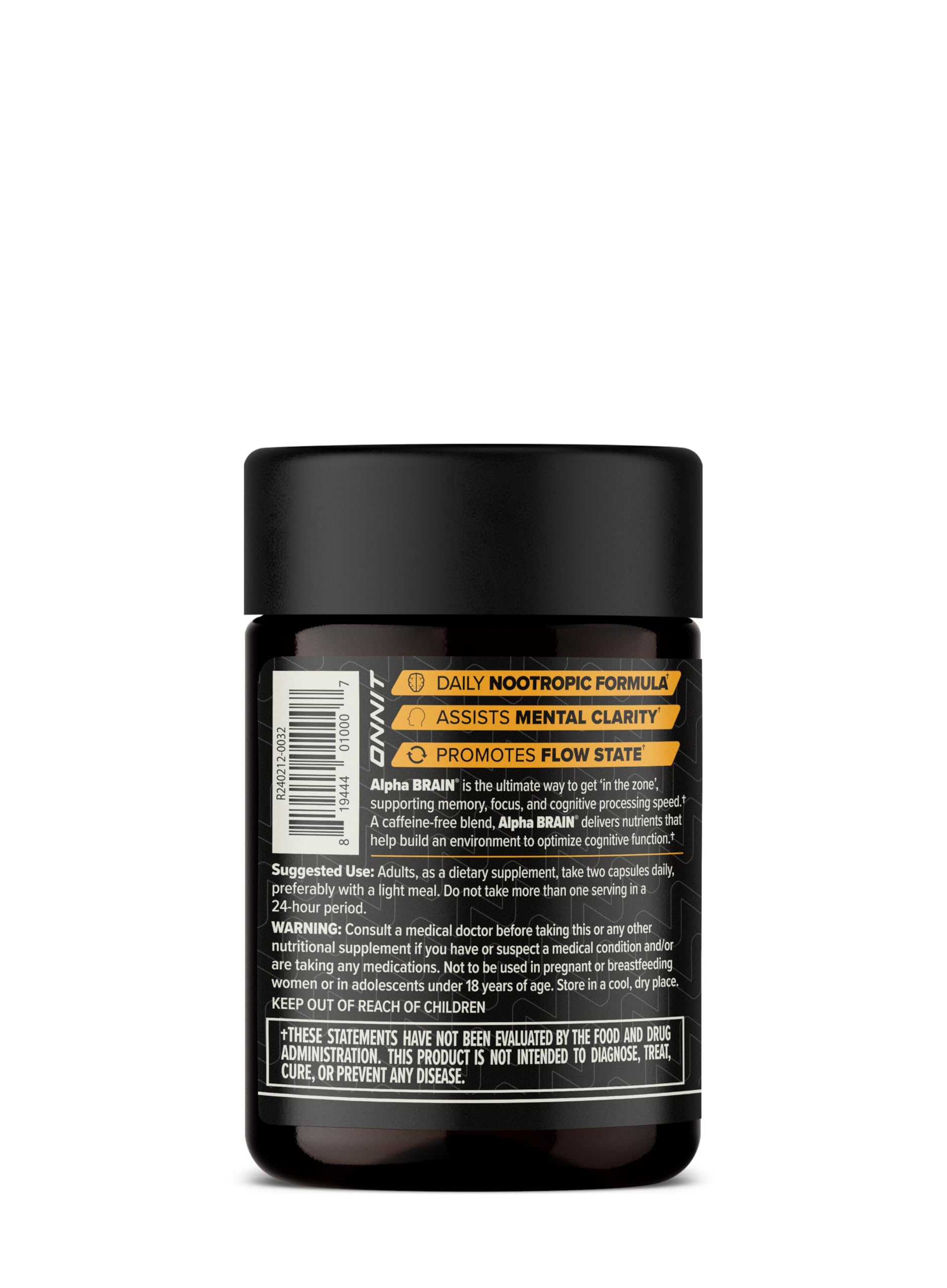 ONNIT Alpha Brain capsules close-up.