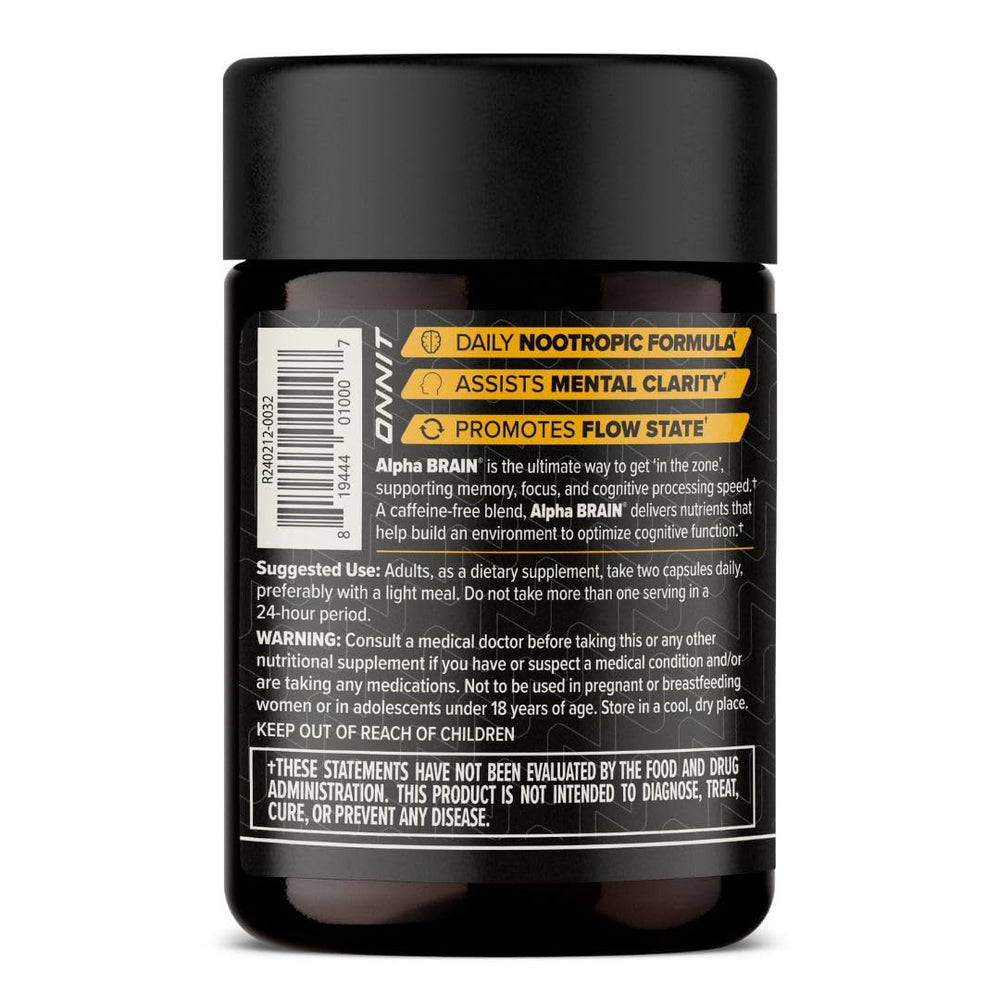 ONNIT Alpha Brain on a tidy desk ready for study sessions