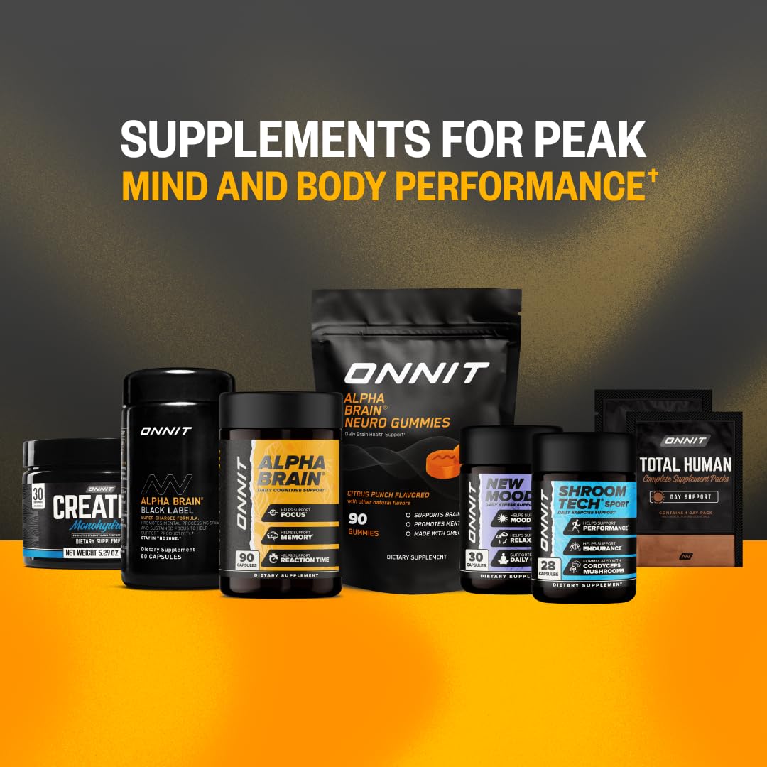 ONNIT Alpha Brain ingredients table highlights cognition-supporting components