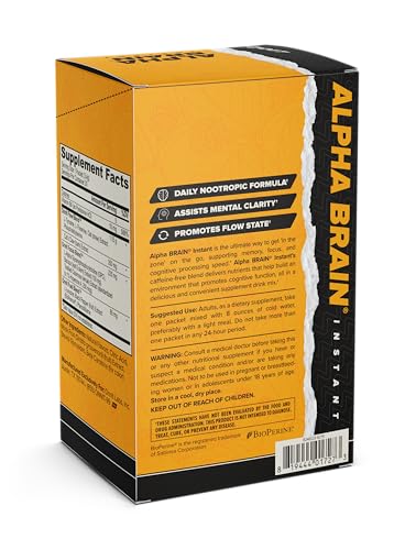 ONNIT Alpha Brain Instant pineapple punch scoop with prepared drink mix.
