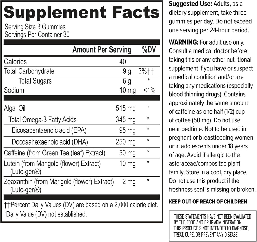 ONNIT Alpha Brain Neuro Gummies three-gummy serving for daily focus.