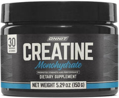 ONNIT Creatine Monohydrate Powder tub with IGENTM certification for non-GMO purity.