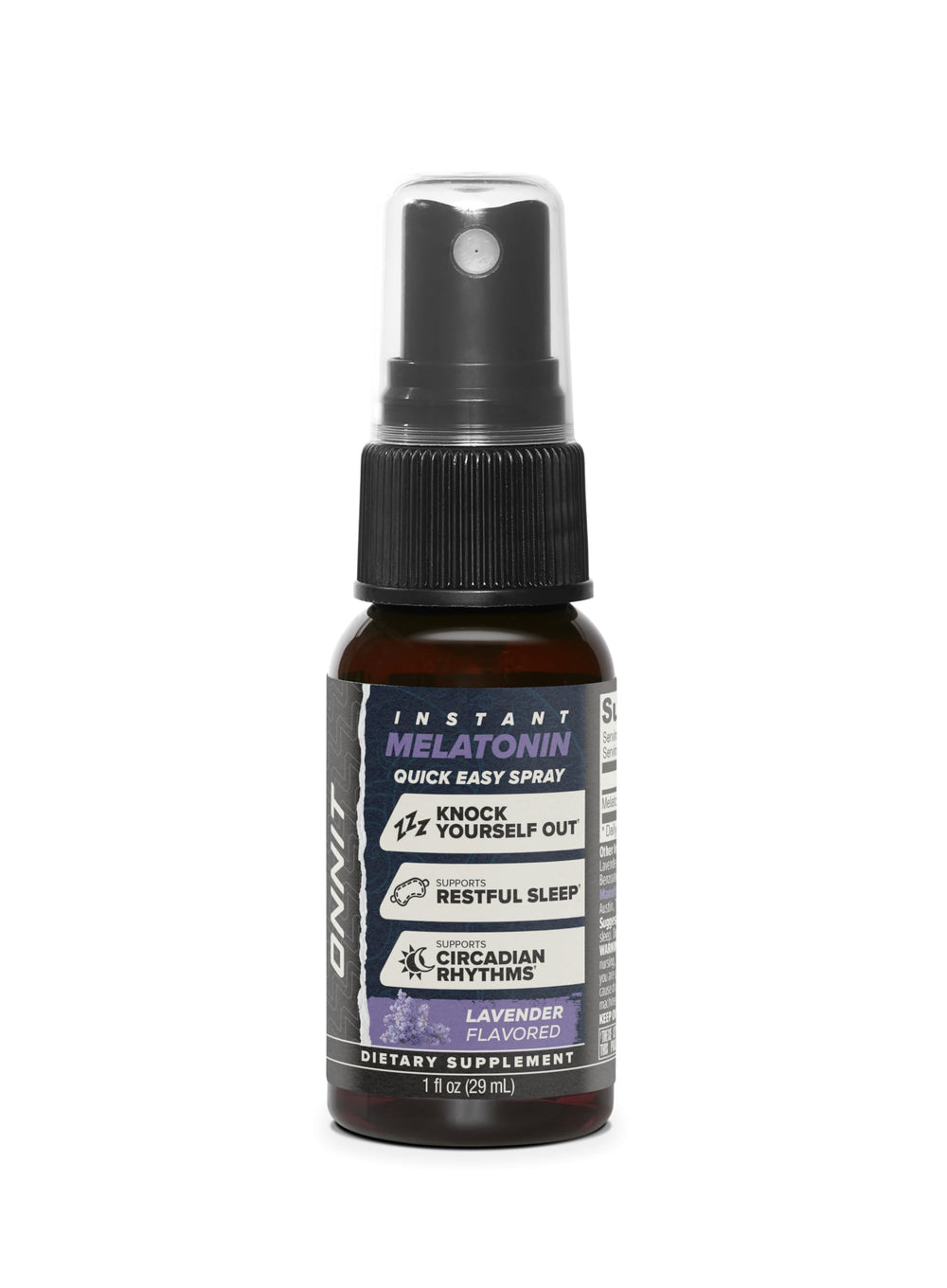 ONNIT Melatonin label close-up showing IGEN Non-GMO certification.