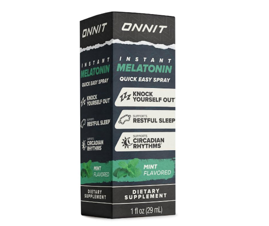 ONNIT Melatonin Non-GMO badge on label signals transparent ingredients.