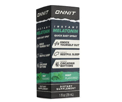 ONNIT Melatonin Non-GMO badge on label signals transparent ingredients.