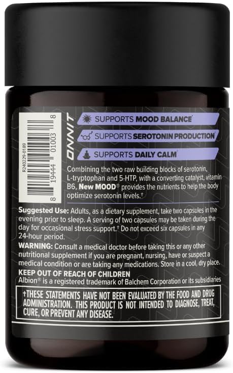 ONNIT New Mood ingredients blend highlights 5-HTP and magnesium