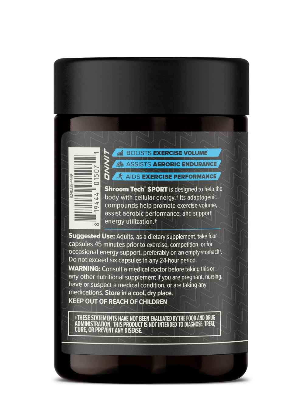ONNIT Shroom Tech SPORT ingredients Rhodiola panel showing adaptogens