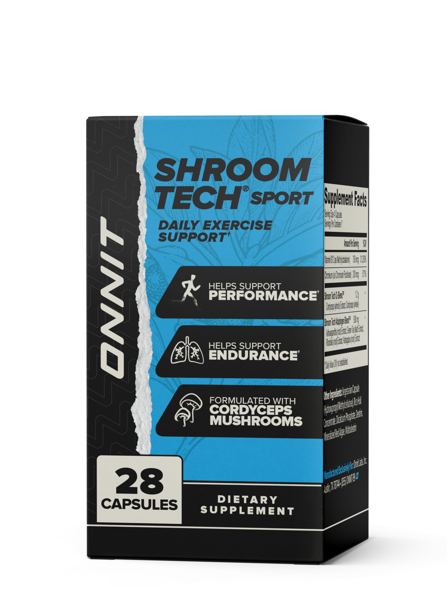 ONNIT Shroom Tech SPORT packaging box ready for daily routine
