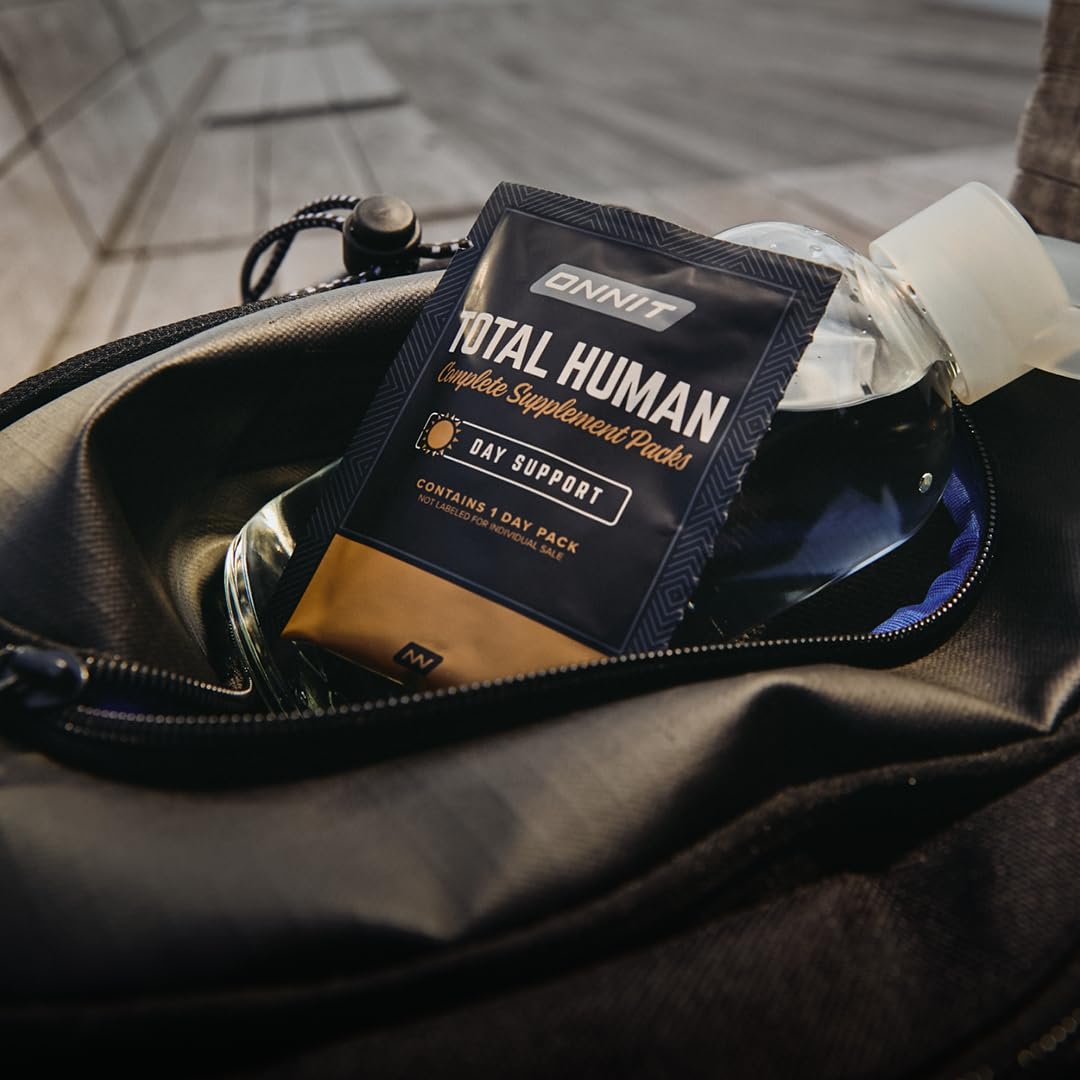 ONNIT Total Human vitamin packs presented for easy daily use.