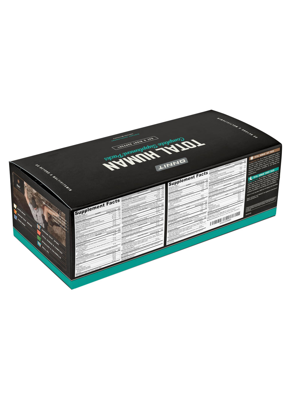 ONNIT Total Human packs arranged in a box for daily nutrition.