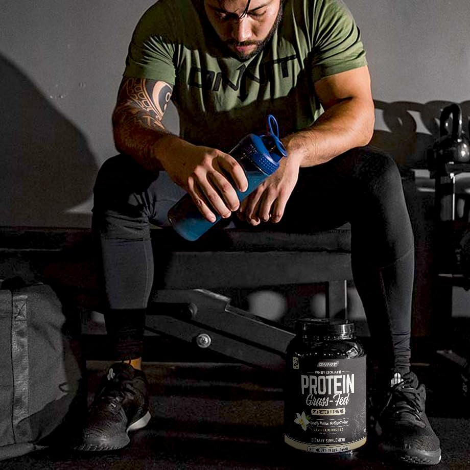 ONNIT whey isolate in gym setting illustrating fast absorption for workouts
