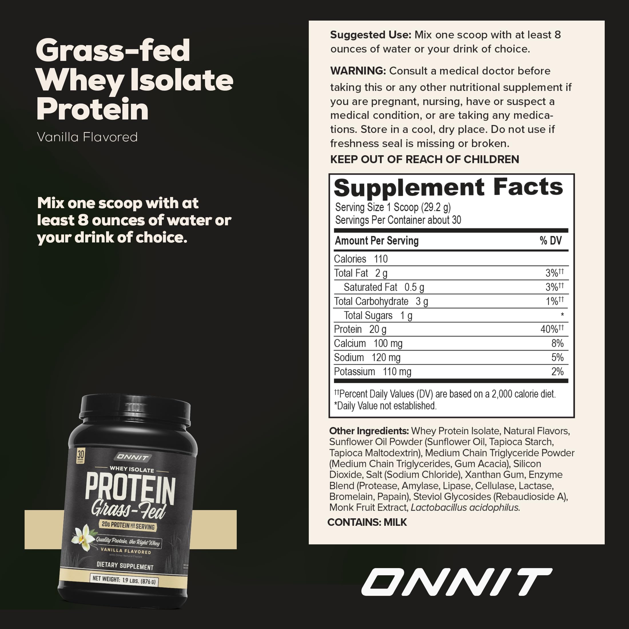 ONNIT Whey Isolate Vanilla powder being poured after workout.