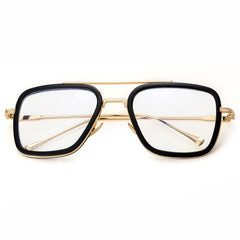 Onrtry Tony Stark gold embellishment detail on square frame for luxe style.