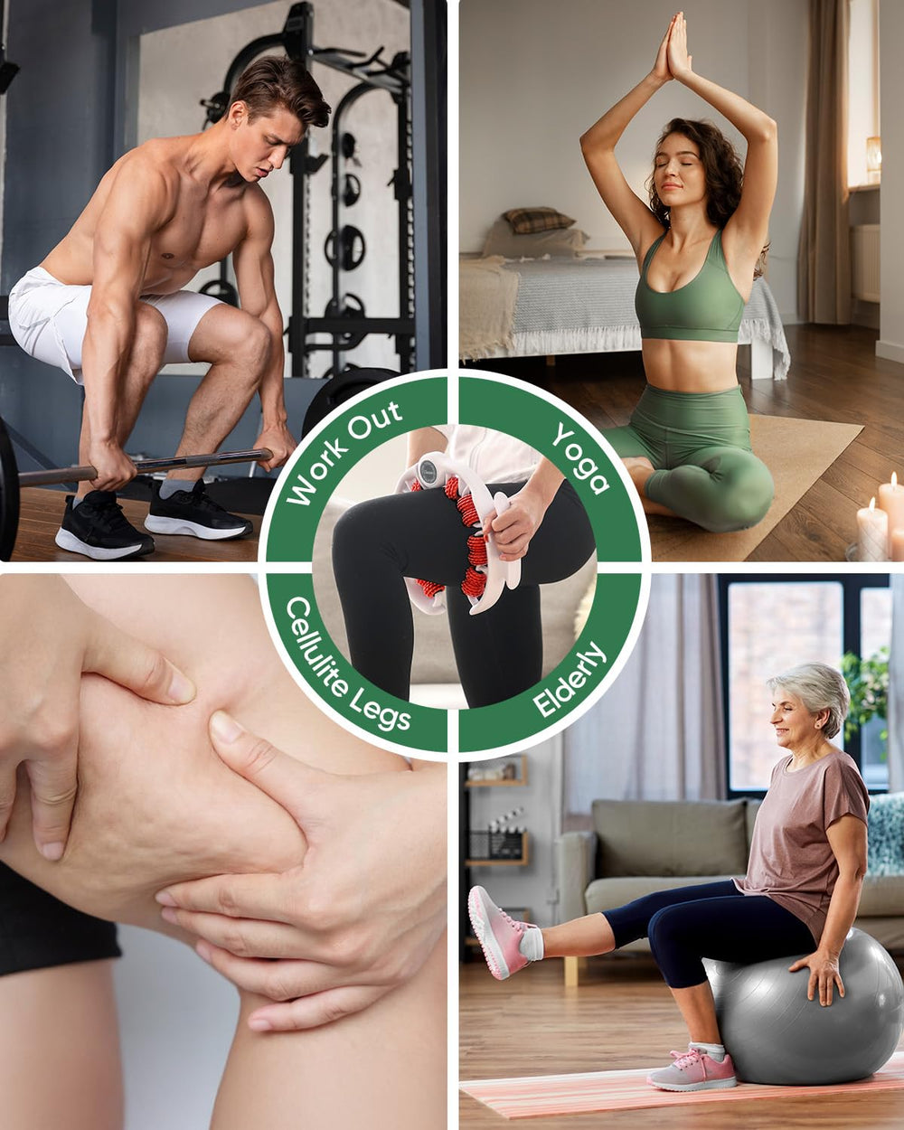 ONUEMP massage-oil ready setup with roller and handle for smoother sessions.