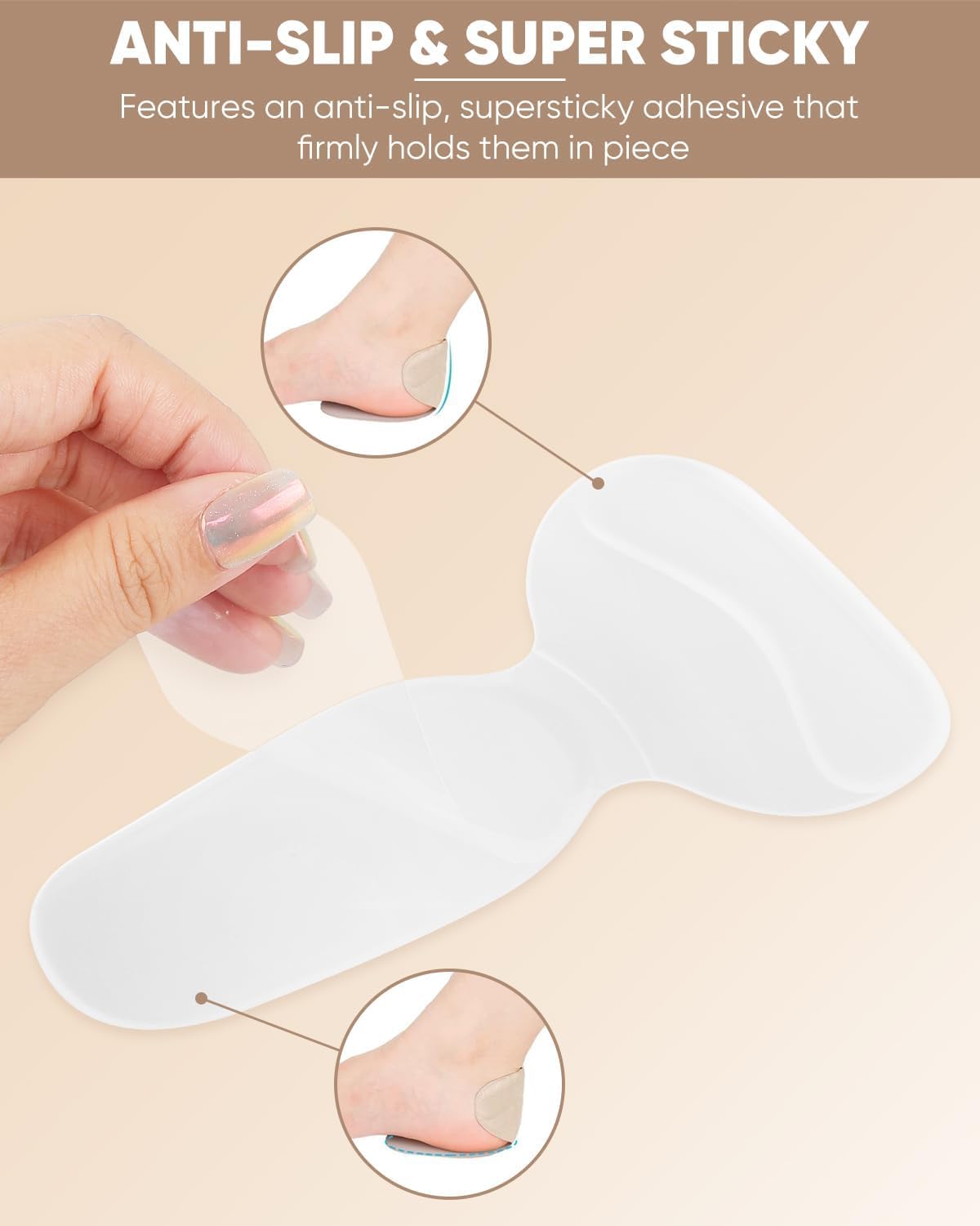 ONUEMP silicone shoe pads are latex-free and flexible for various footwear