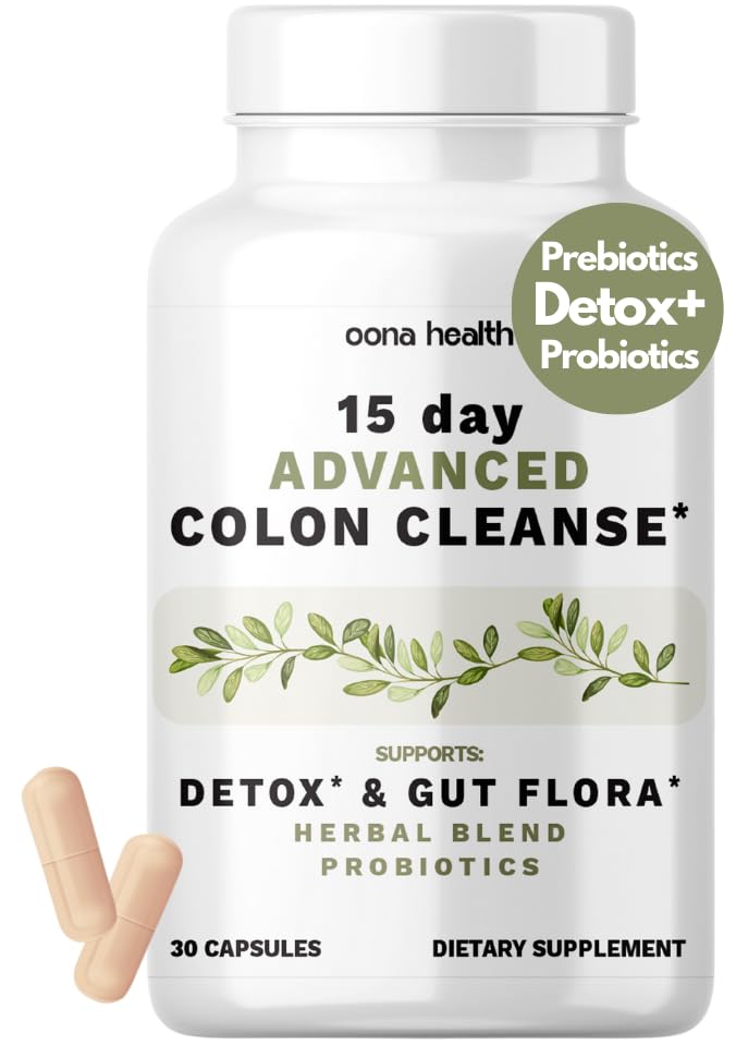 Oona Health 15-Day Cleanse bottle front showing gentle detox and gut support.