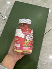Openovomins Creatine Gummies watermelon flavor label indicating tasty, sugar-free option.