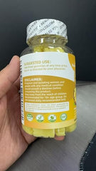 Openovomins Creatine Gummies close-up texture showing chewy, pineapple-flavored bite