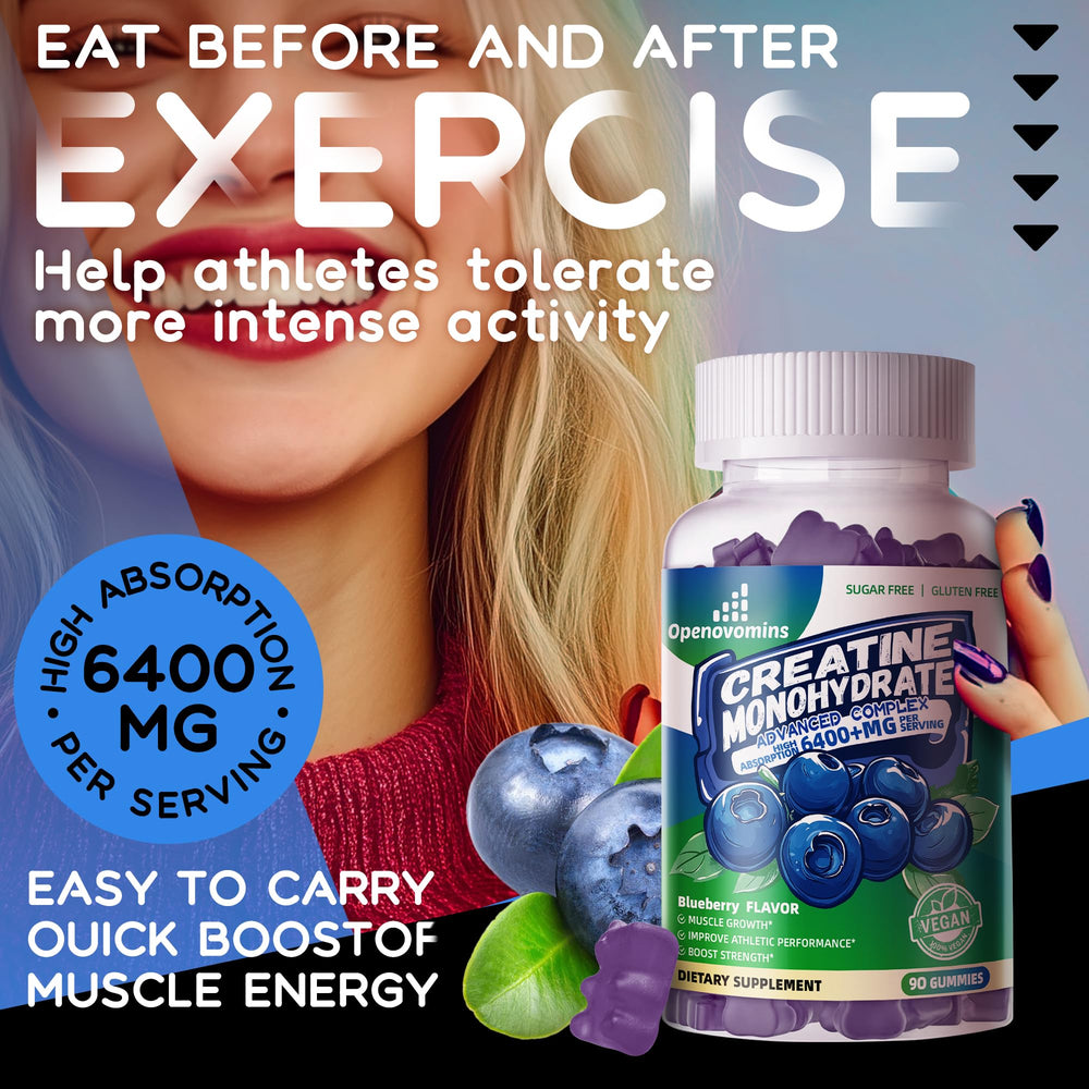 Openovomins Creatine Monohydrate Gummies bottle stored in a kitchen cabinet for freshness