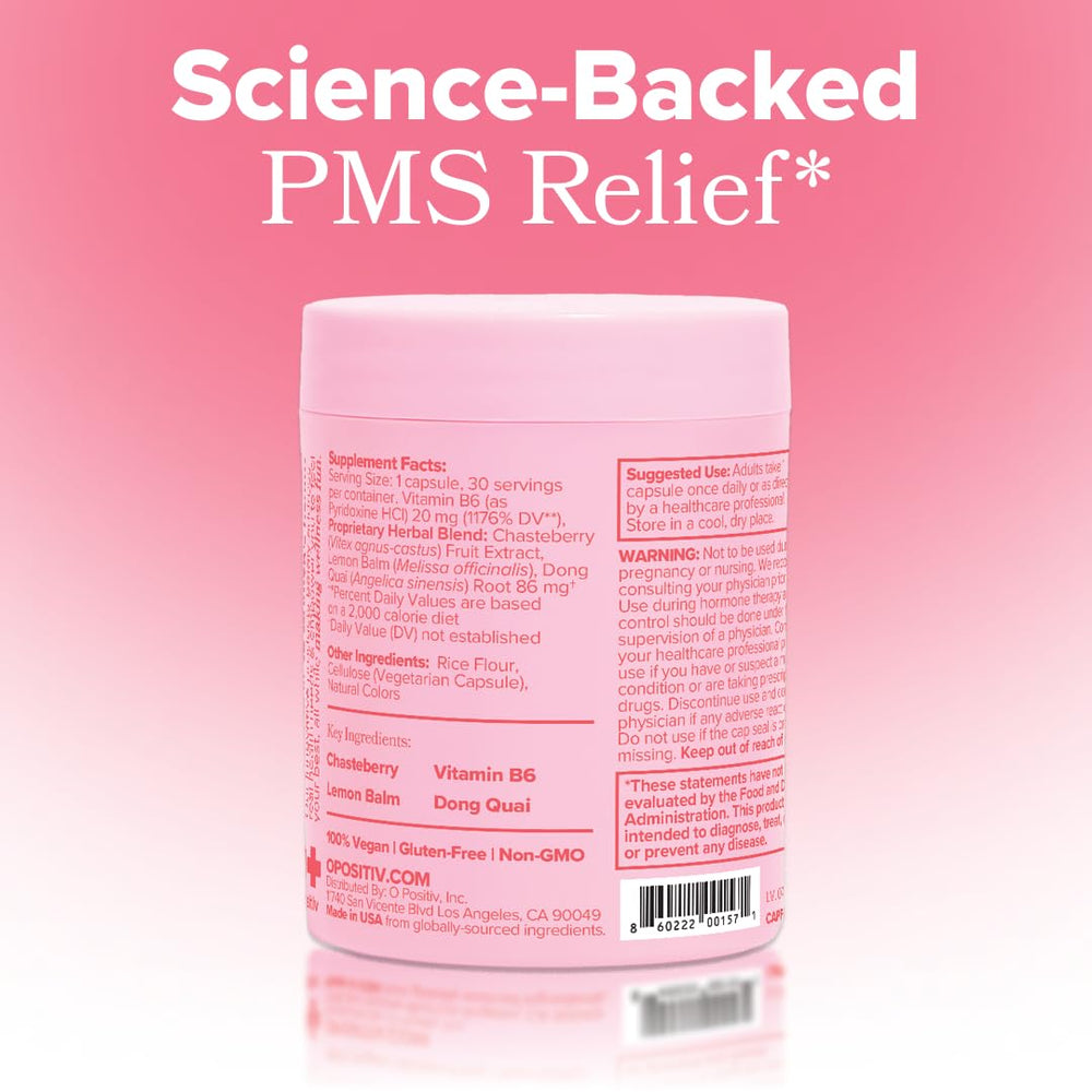 O Positiv FLO PMS Relief gummy texture closeup suggesting tasty, convenient support.
