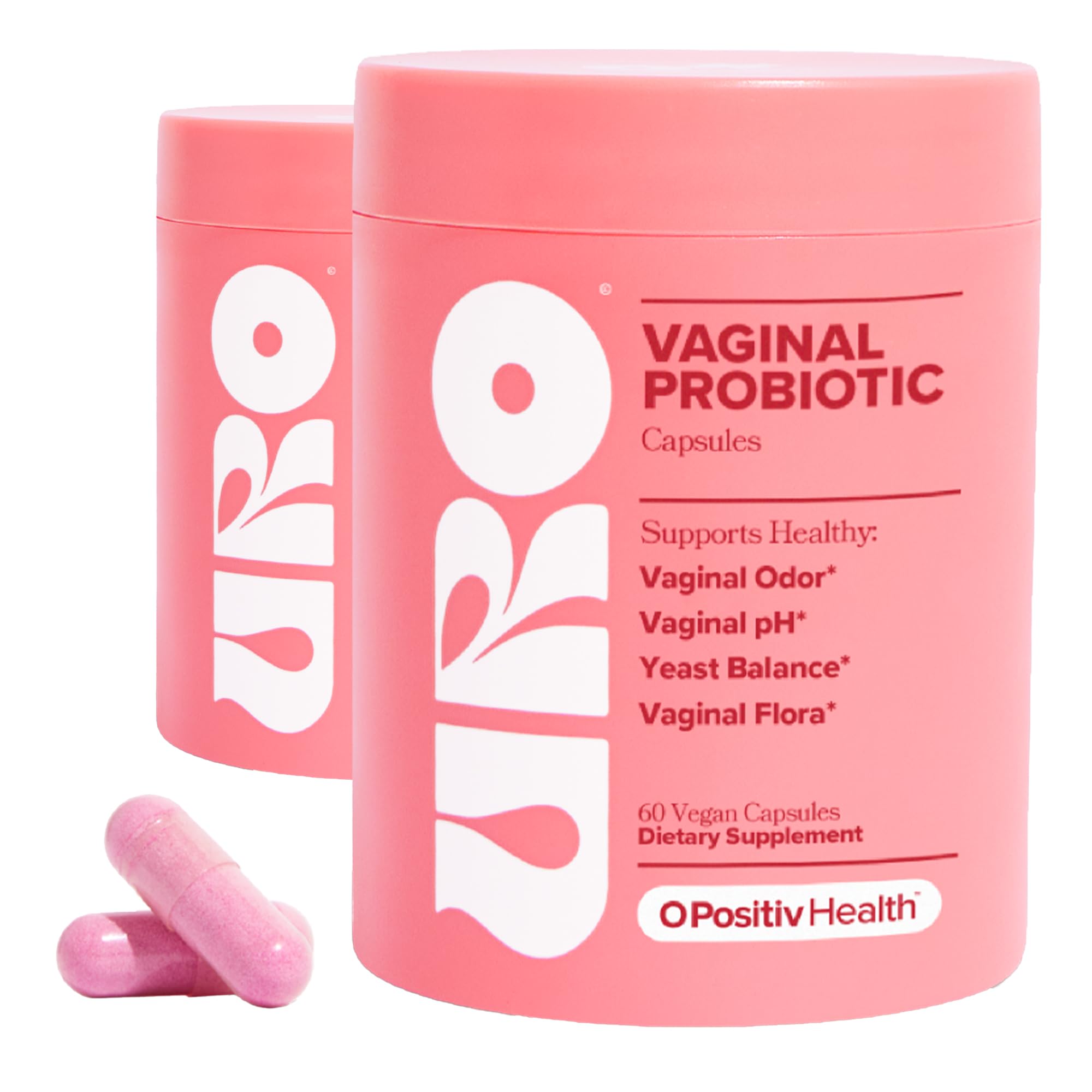 O Positiv URO capsules close-up for daily vaginal health support