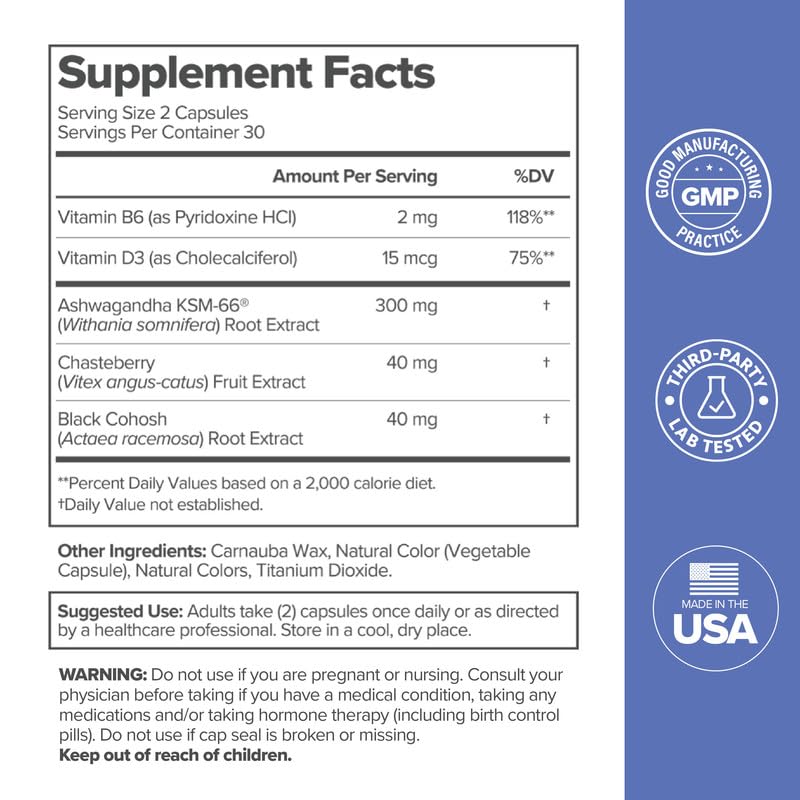 O Positiv MENO packaging with Chasteberry as a natural support option.