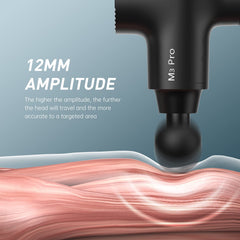 Opove M3 Pro 2 showing 12 mm amplitude for deep tissue percussion.