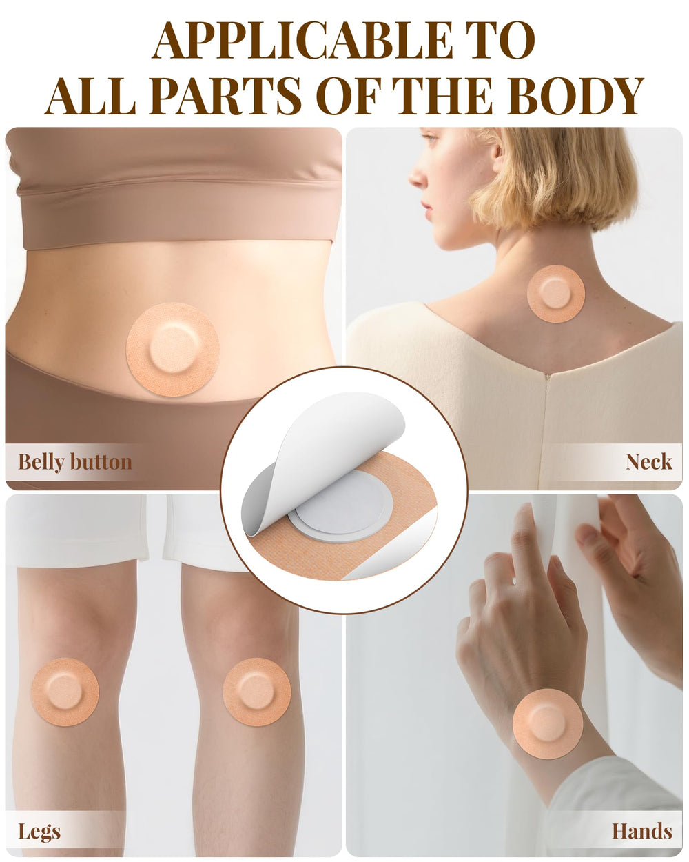 OPOX castor oil patches hypoallergenic adhesive for sensitive skin.