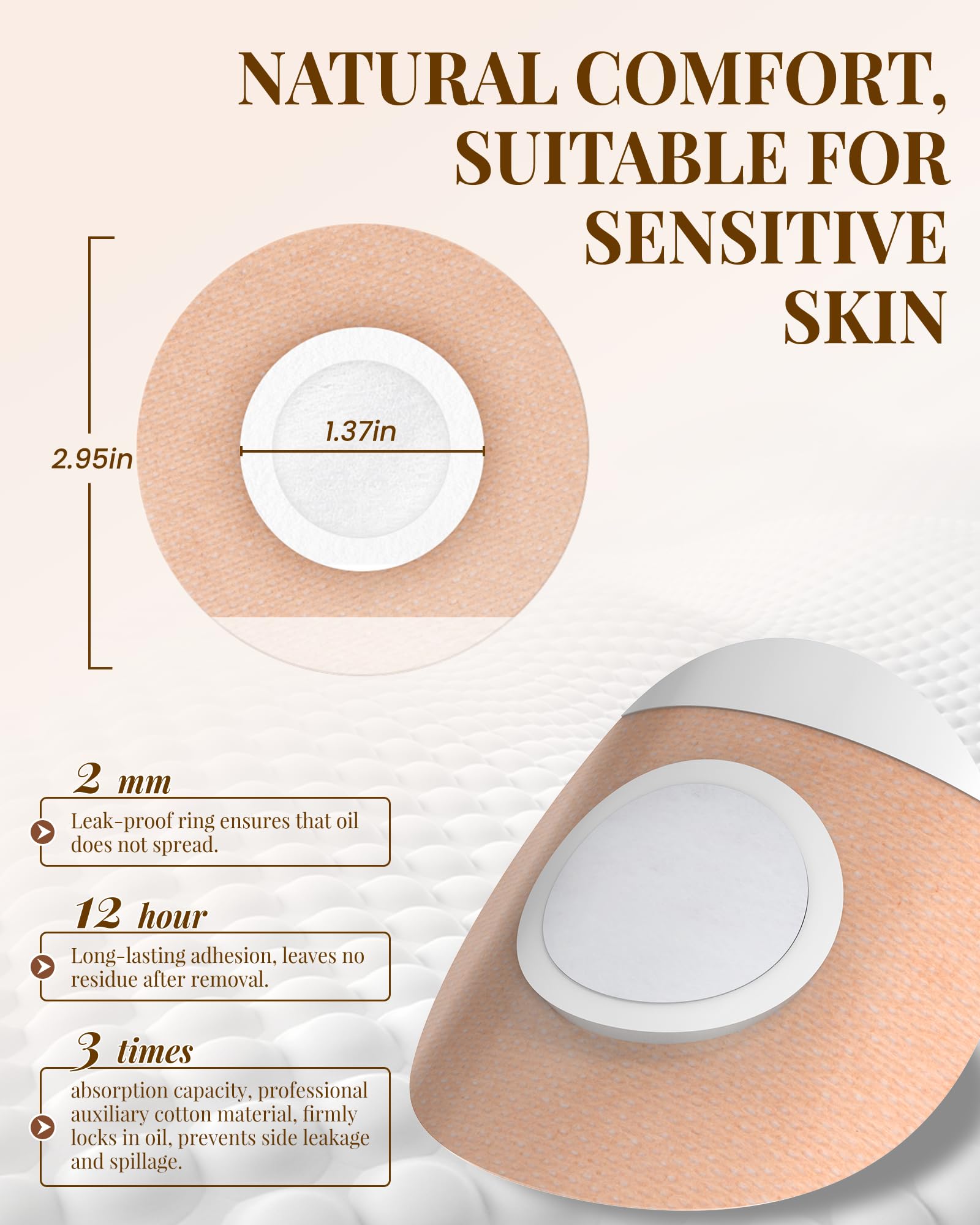 OPOX castor oil patches on the navel show secure adhesion during movement.