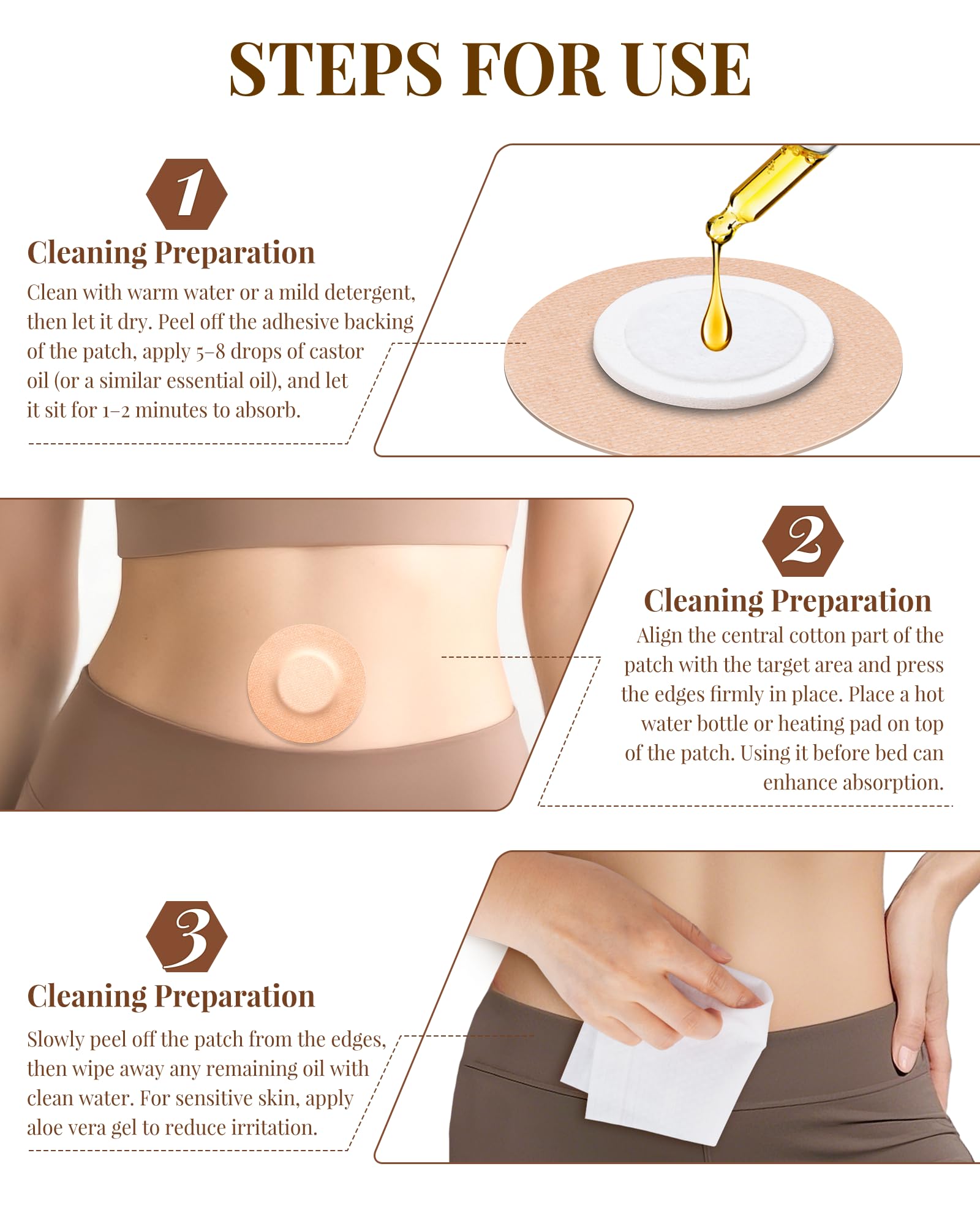 OPOX castor oil patches travel-friendly design fits bags and on-the-go.