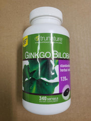 OProCyn Tru Nature Ginkgo Biloba label close-up emphasizes clear ingredient transparency