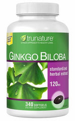 OProCyn Tru Nature Ginkgo Biloba softgel bottle for potential brain health support