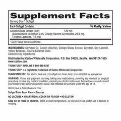 OProCyn Tru Nature Ginkgo Biloba softgel capsules pour illustrates convenient daily supplementation