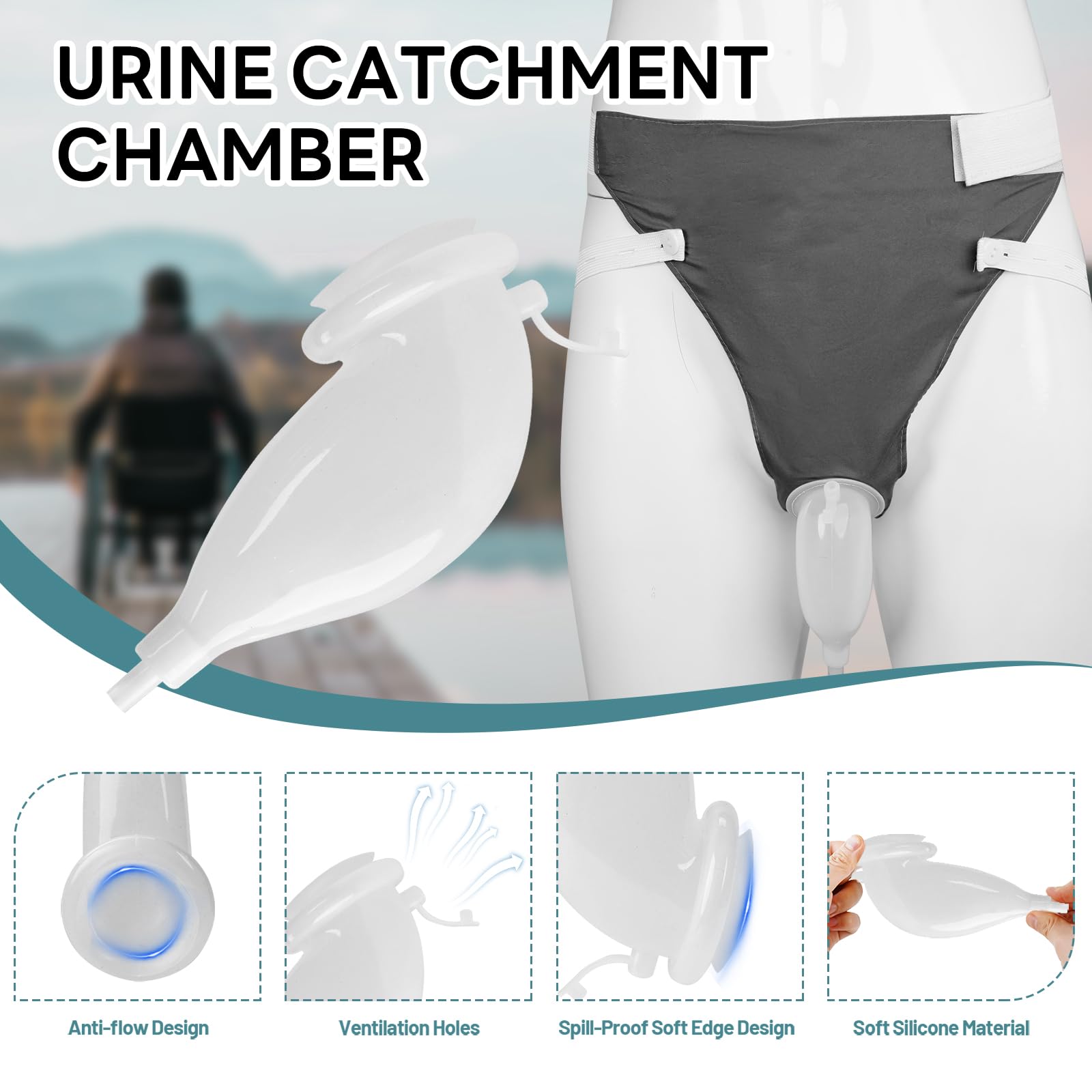 Opstra Yee 1.2m flexible urine tube for versatile positioning.