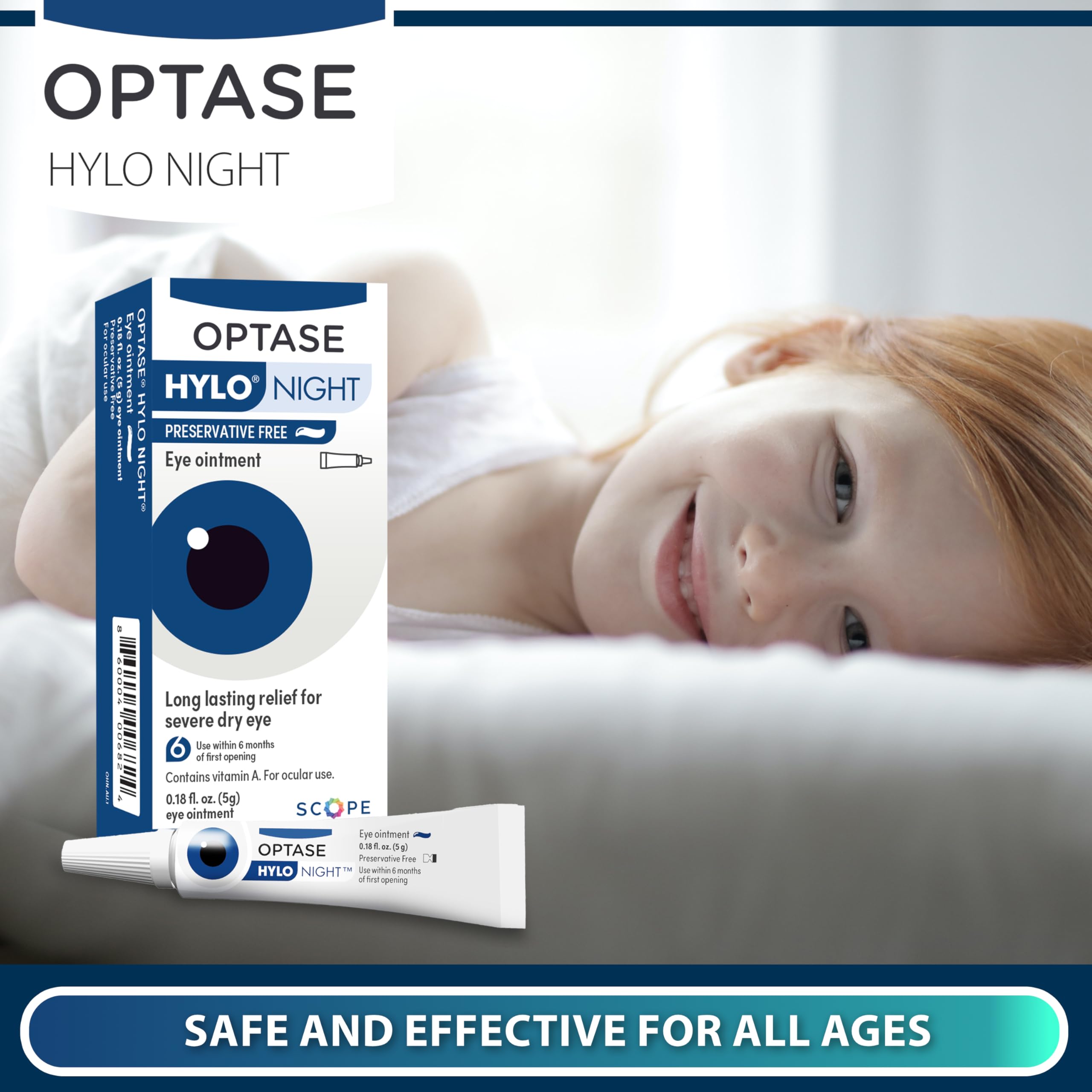 Optase branding on packaging reinforces trusted night eye care.