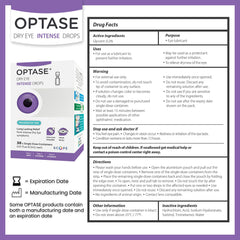 Optase Dry Eye Intense Drops bottle pack provides long-lasting moisture for daily wear.