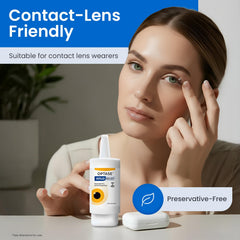 Compact 10 ml bottle fits in a bag or desk for on-the-go eye relief.