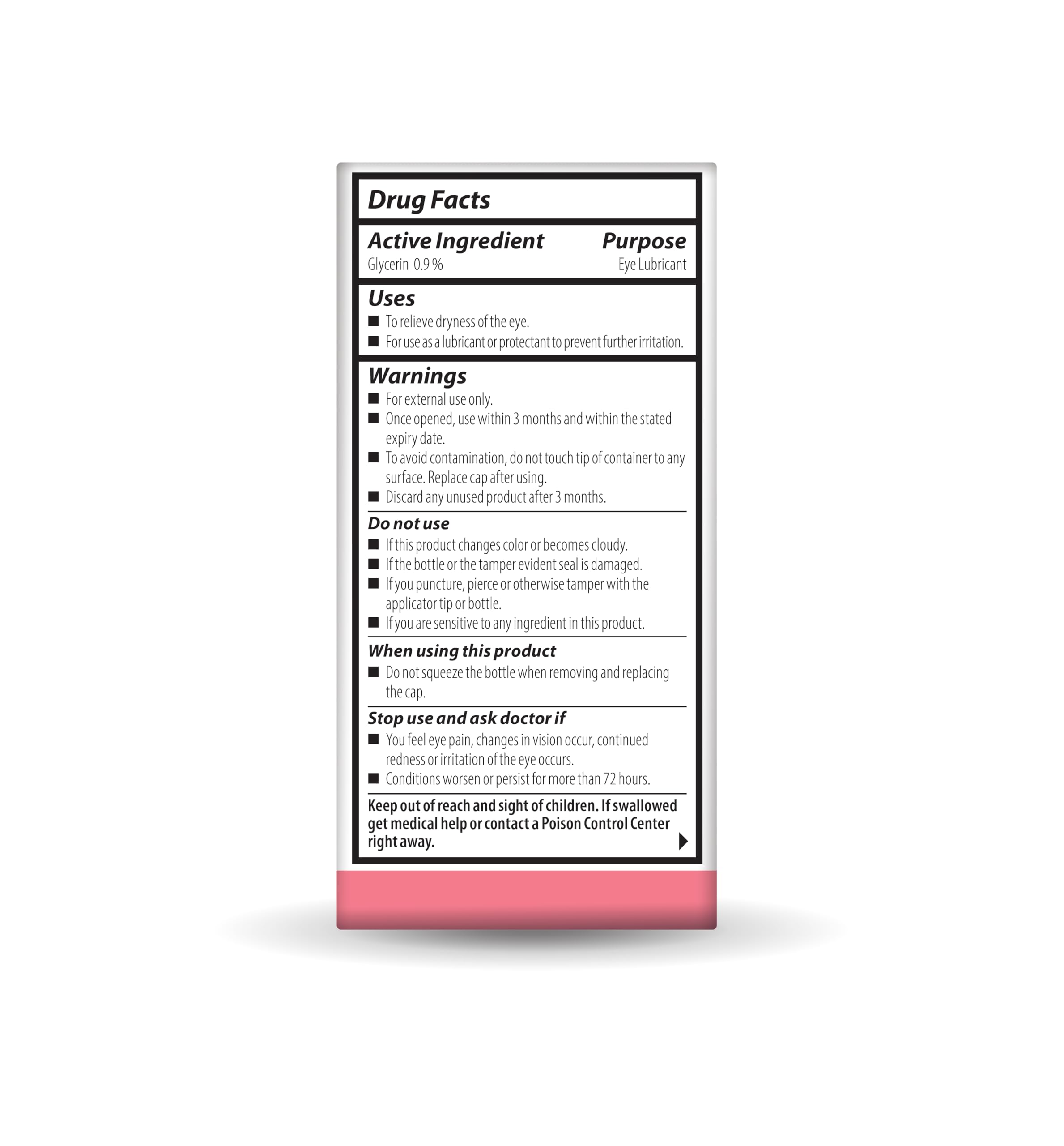 Optase MGD bottle open dispensing smooth, non-blurring hydration for sensitive eyes