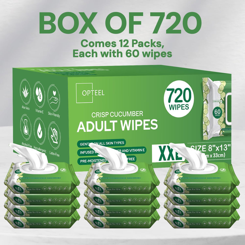 OPTEEL resealable packaging keeps wipes fresh between uses.