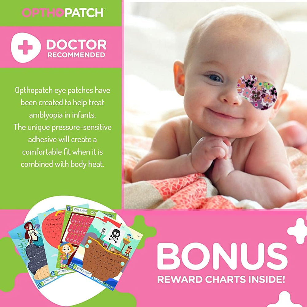Opthopatch infant sizes 67x50 mm and standard 83x57 mm for a proper fit.
