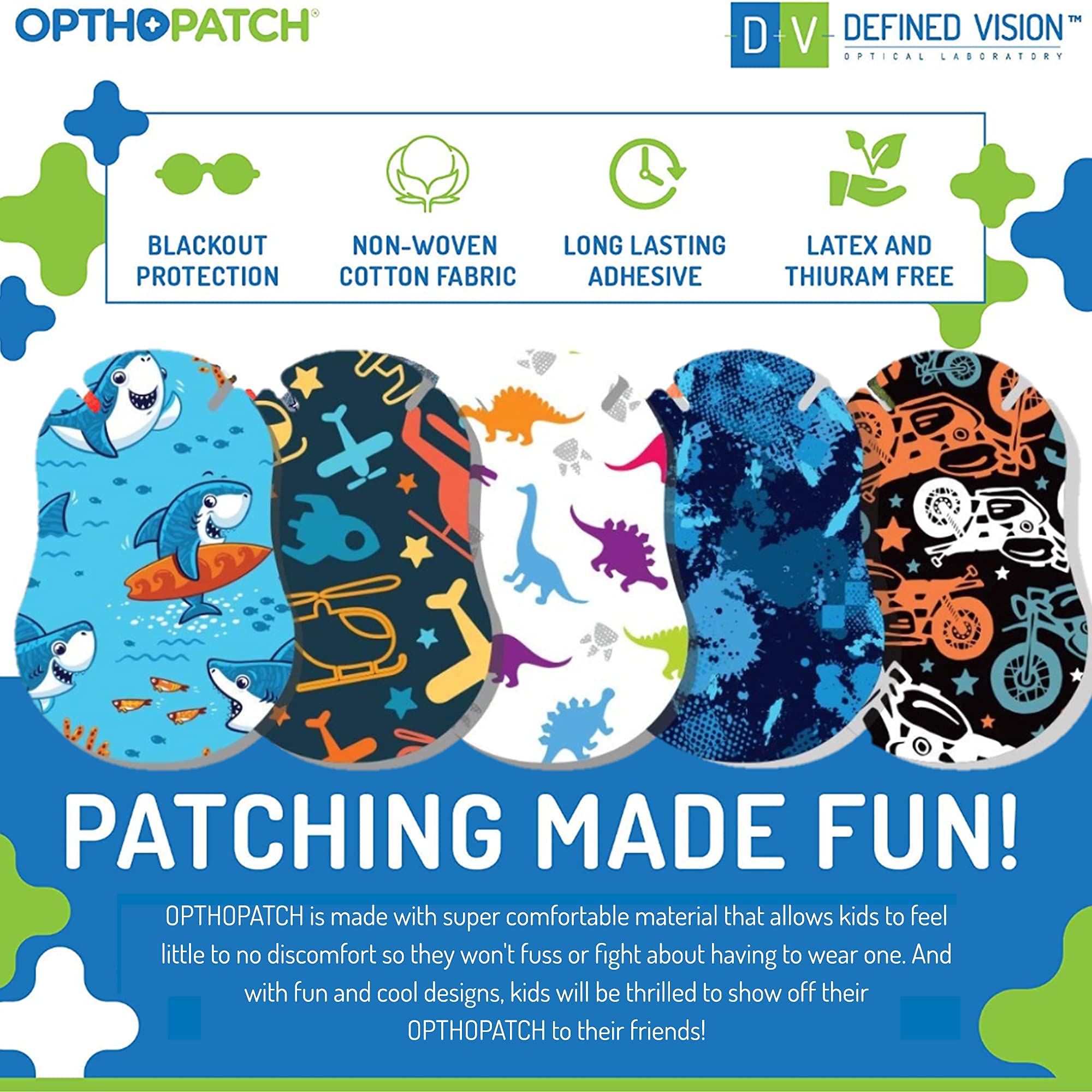 Opthopatch infants size 67x50 option for younger children and sensitive skin