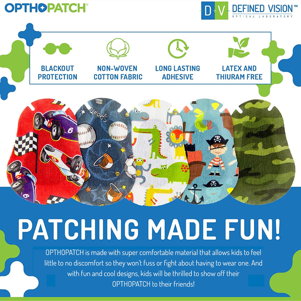 Opthopatch Series I design patterns make patching feel friendlier.
