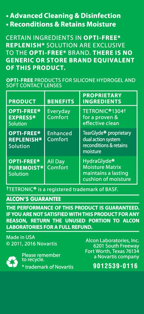 Opti-Free Replenish TearGlyde moisture shield provides lasting comfort with tears