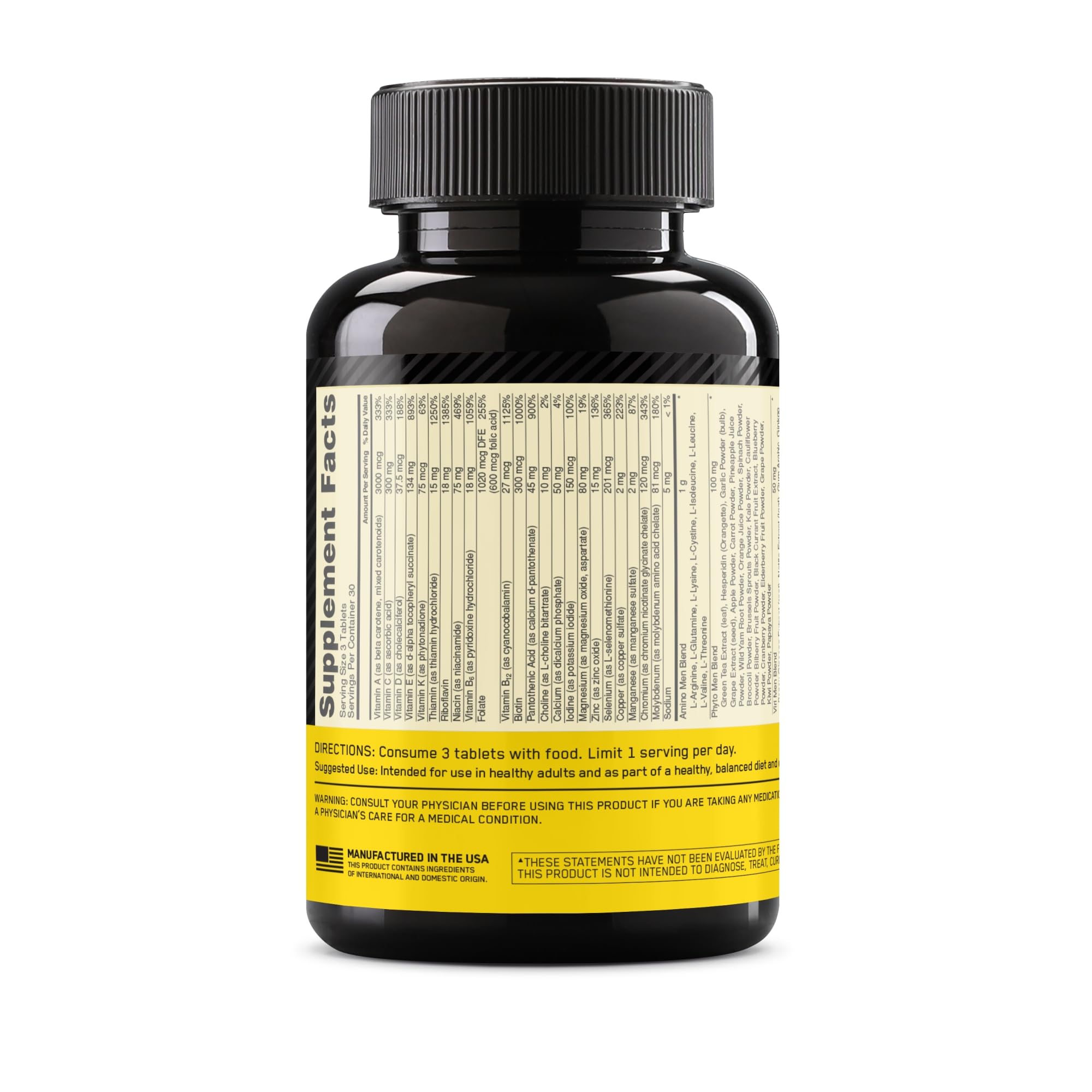 Active man at gym with Opti-Men bottle illustrating workout supplementation.