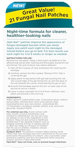 Close-up of Opti-Nail night-time patch applied to a toenail for discreet wear.