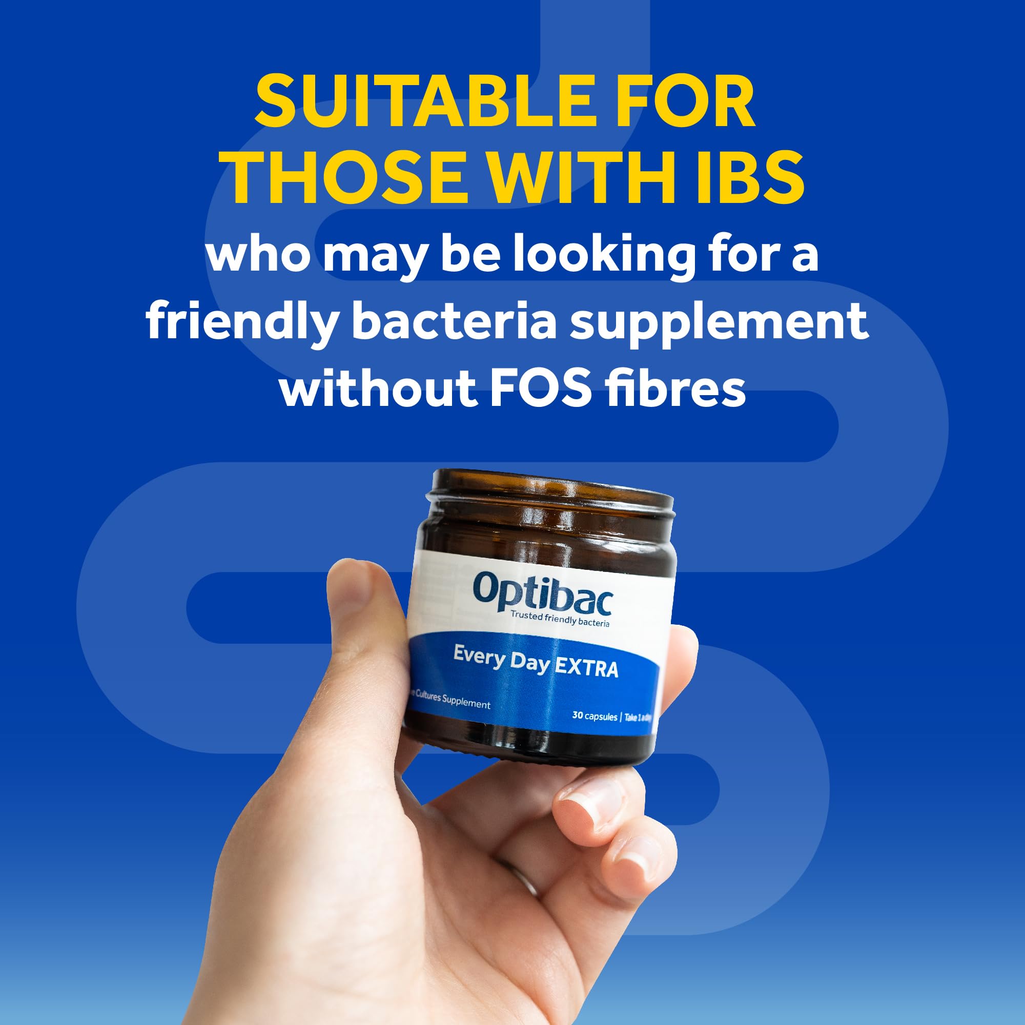 Label highlights Lactobacillus acidophilus NCFM strain on OptiBac packaging.